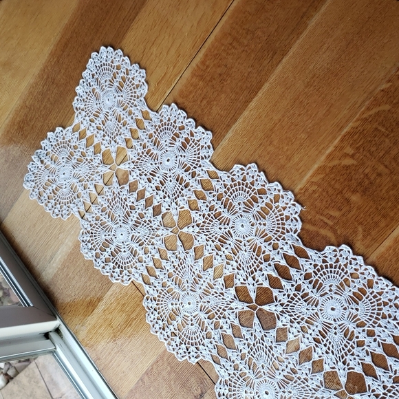 Handmade long doili table runner unique #2 - Picture 3 of 4